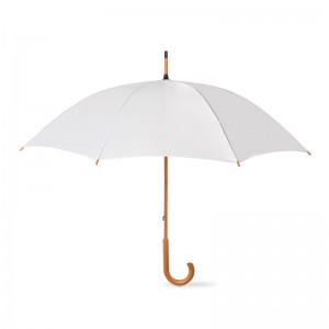 Umbrelă dreaptă cu autocolant de înaltă calitate, cu mâner din lemn curbat