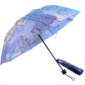 Geantă de cumpărături digital print 3 umbrelă pliabilă pentru călătorii