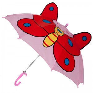 Top vânzare publicitate roz fluture imagini animale copii personalizate deschise drept umbrelă