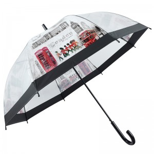Umbrelă dreaptă personalizată transparentă ploaie POE
