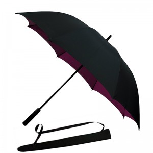 Promoție dublu straturi rezistente la vânt umbrela automată de golf cu mânecă personalizată logo-umăr