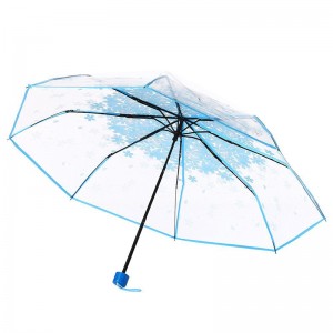 POE material promoțional transparent 3 articole de umbrelă deschise manual