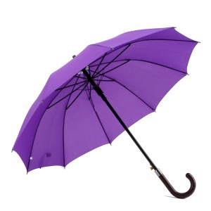 Cumpărare în vrac promoțională din material textil cadru metalic pongee umbrelă dreaptă deschisă cu culoare personalizată