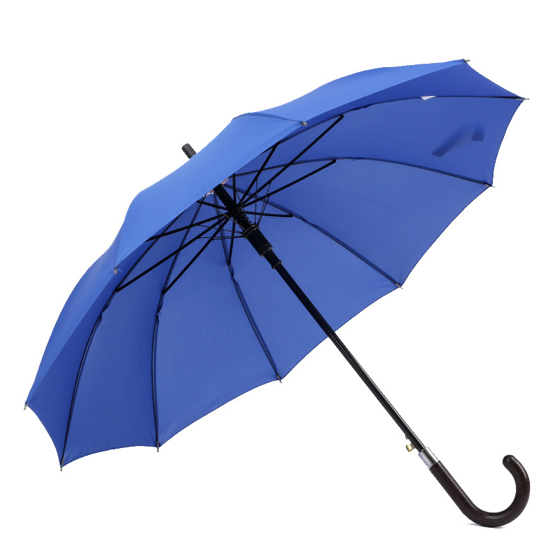 Top calitate ieftină din material plastic pongee mâner curbat din plastic curbă umbrelă dreaptă